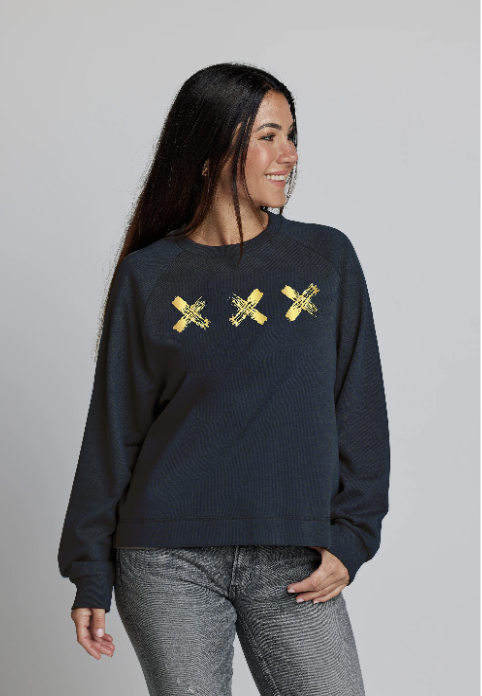 Stella + Gemma Sweater - Navy Gold Tripple X