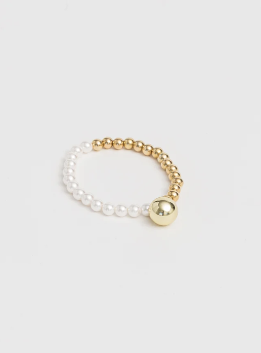 Stella + Gemma - Bracelet Bead/Pearl Gold