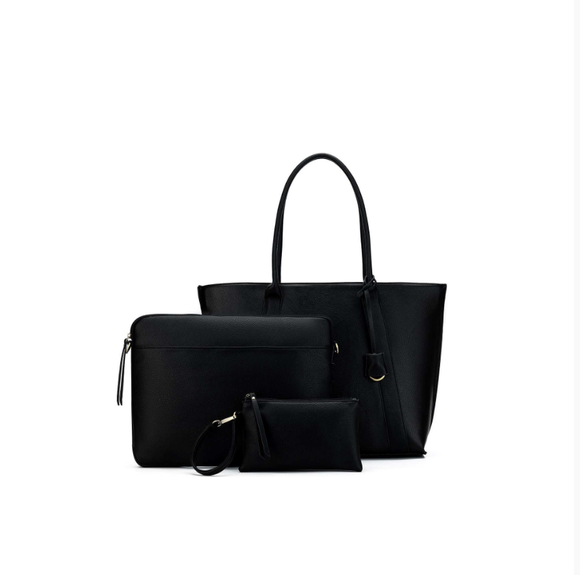 Black Caviar Designs 3 Piece Work Bag - Harriet Black