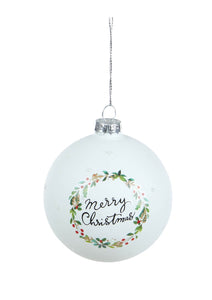 Glass Bauble - Christmas Wreath