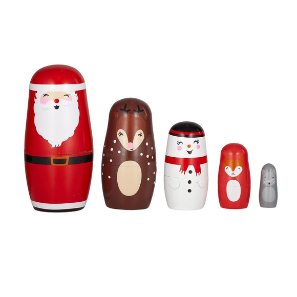 Christms Russian Doll set of 5 14cm