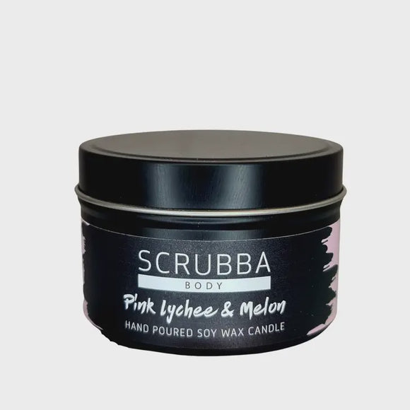Scrubba Travel Candle Tin - Pink Lychee & Melon 120g