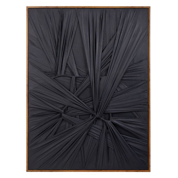Fabric Weave Wall Art - Black 75x100cm
