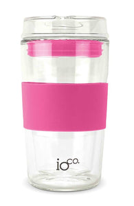 IOco 12oz Glass Travel Cup -  Bossy Pink