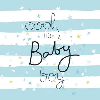 Greeting Card - Belly Button Designs - baby boy stripes