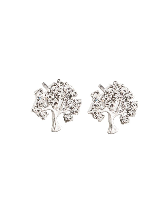 Earring - Silver Crystal Wishing Tree