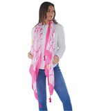 Scarf - Fuchsia Tassle Print