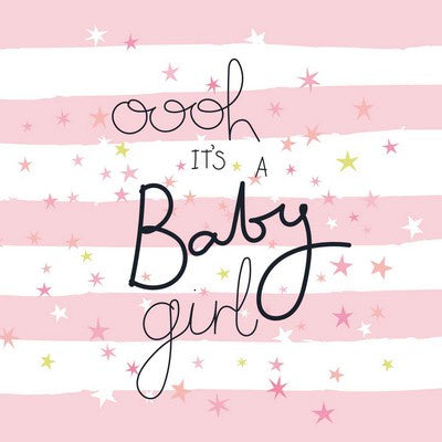 Greeting Card - Belly Button Designs - baby girl stripes