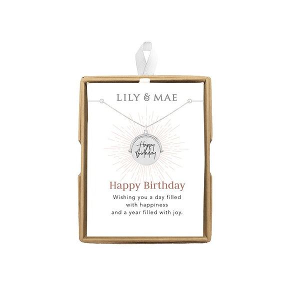 Lily & Mae Spinning Pendant Necklace - Happy Birthday