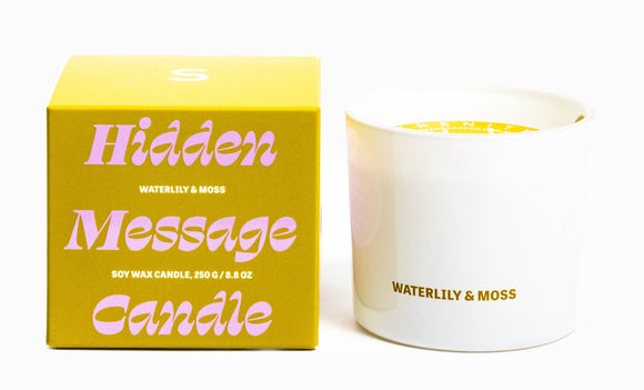 Hidden Message Candle - Waterlilly & Moss
