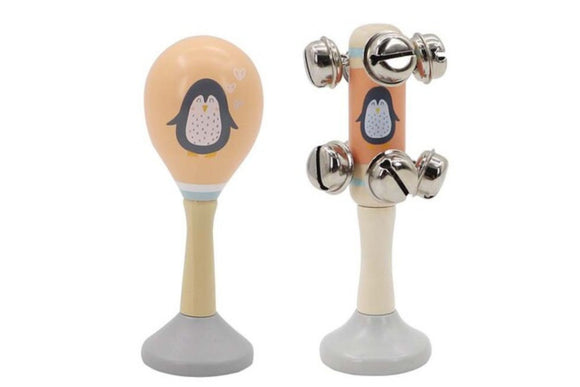 Calm & Breezy Maraca & Bell Stick Set - Penguin