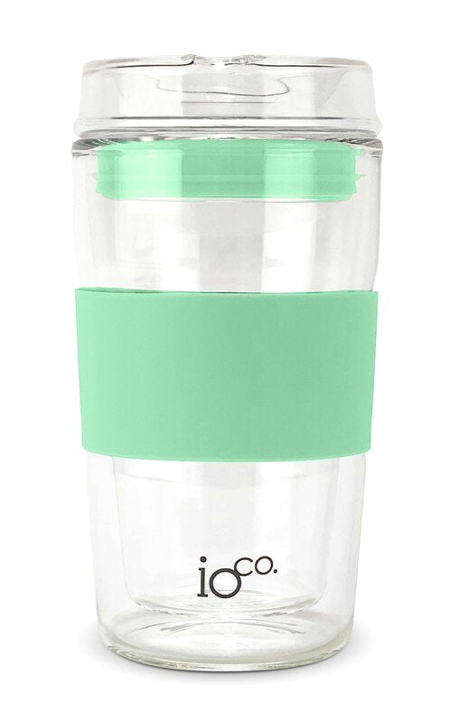 IOco 12oz Glass Travel Cup - Misty Mint