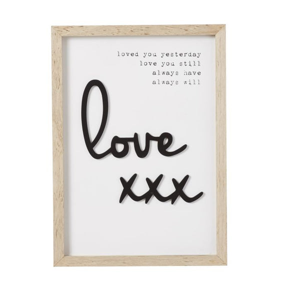 Emporium Love Plaque - White