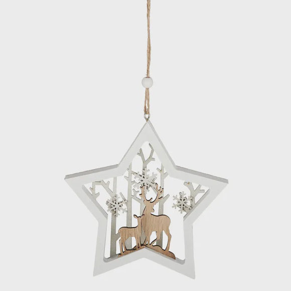 Ornament wood - reindeer