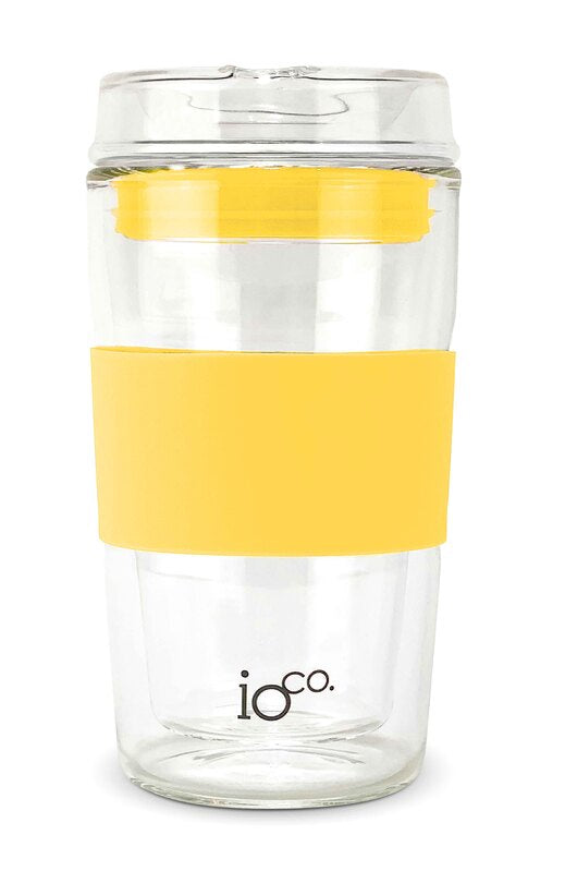 IOco 12oz Glass Travel Cup - Sunny Yellow