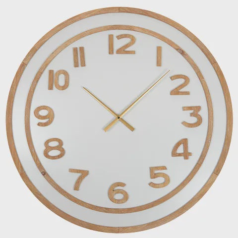 Metal Clock Rockwell - Gold / White - 30cm
